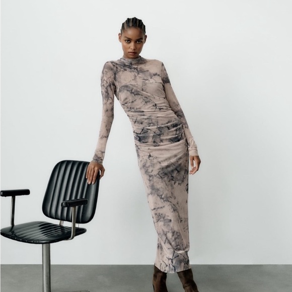 🚫SOLD🚫NEW ZARA PRINTED TULLE DRESS - Picture 3 of 7